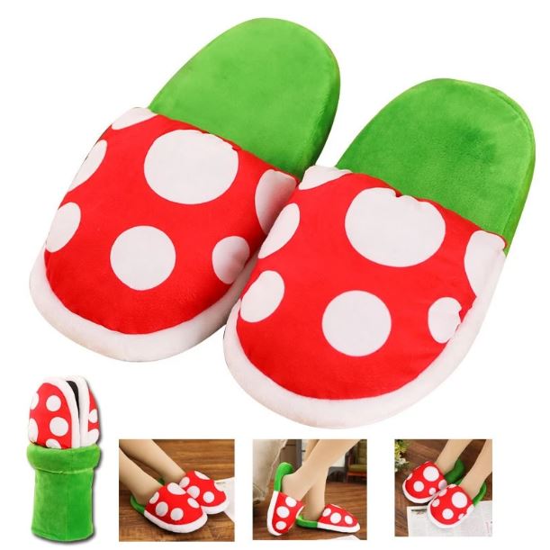 lopbraa piranha plants plush slippers